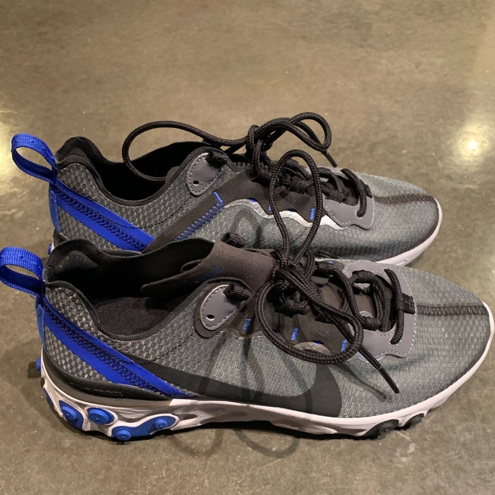 Nike React Element 55 SE Black Racer Blue Men’s size 7/Women’s size 8.5